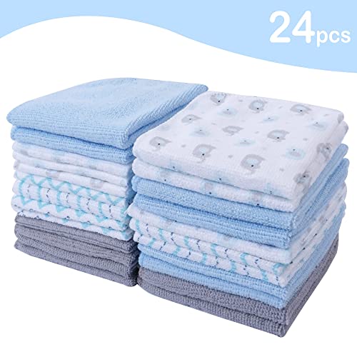 Image of Viviland Baby Washcloths 24 Pack, Toddler Wash Cloths for Bath, Super Soft & Absorbent Bath Towel for Newborn and Infants, Baby Towels Care for Baby's Sensitive Skin