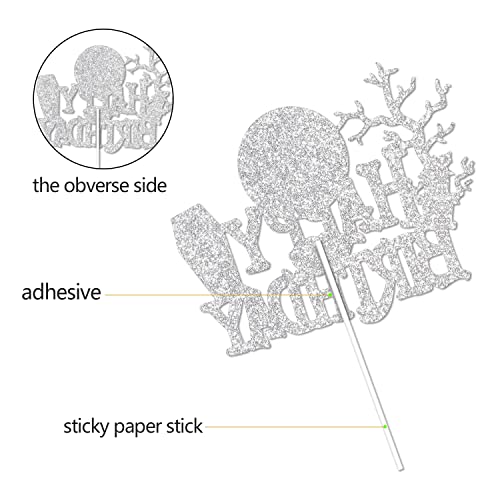 Vampire Halloween Happy Birthday Cake Topper - Halloween Birthday Black Glitter Zombie Horror Cake Topper - Have A Bite Kids Birthday Cake Decorations #TOP4