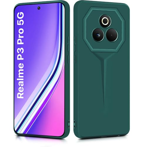 Image of WOW IMAGINE Back Cover for Realme P3 Pro 5G | Blade Series Ultra Thin Case with Lightweight Design | Camera Protection | Soft Matte Silicone Flexible Mobile Case - Green