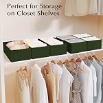 DIMJ Drawer Organizers Clothes, Set of 4 Dresser Organizer Bins, Fabric Closet Organizers and Storage, Shallow Drawer Dividers for Nursery, Clothing, Baby Clothes, Socks, Underwears, Tie (Green) - Image 4