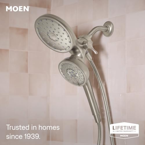 Moen Magnetix Spot Resist Brushed Nickel 8-Function Combination Showerhead and Removable Handshower with Power Boost Cleaning Spray, 260C1EPSRN by Moen - Used condition - Image 2