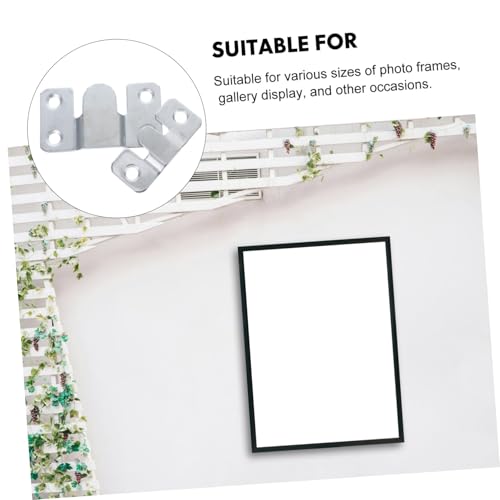 Image of 4Pcs Heavy Duty Interlocking Flush Mount Bracket for Picture Hanging Versatile Wall Hardware for Photos Mirrors Precision Design for Strong Stability Suitable for Various