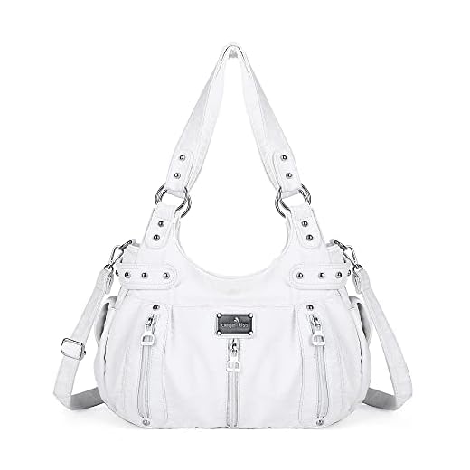 Angelkiss Purses and Handbags for Women Washed Faux Leather Crossbody Hobo Satchel Shoulder Handbag Large Tote Purse(White)