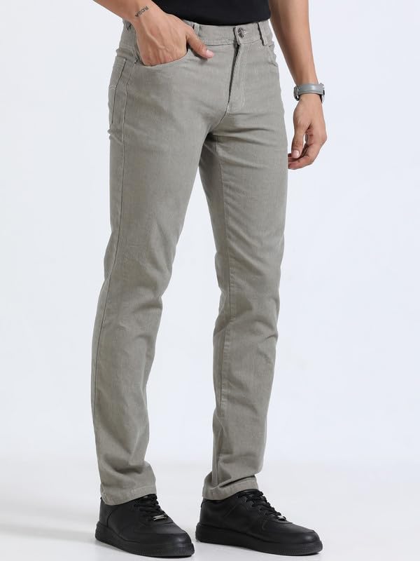 Image of NEVER NEUD Men's Corduroy Trousers | Stylish Straight Fit 4 Pocketed Corduroy Pants for Men | 98% Cotton 2% Elastane | Mid Rise | Comfortable Casual Regular Fit Pants | Button Closure
