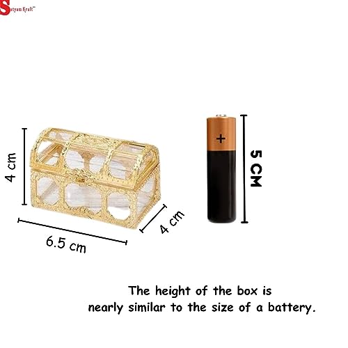 Image of SATYAM KRAFT 6 Pcs Golden Decorative Acrylic Gift Boxes | Empty Mini Storage Box for Sweets, Jewellery, Wedding Return Gifts | Shaadi, Engagement, Pooja, Festive Gifting (4 x 6.5 cm, Small)