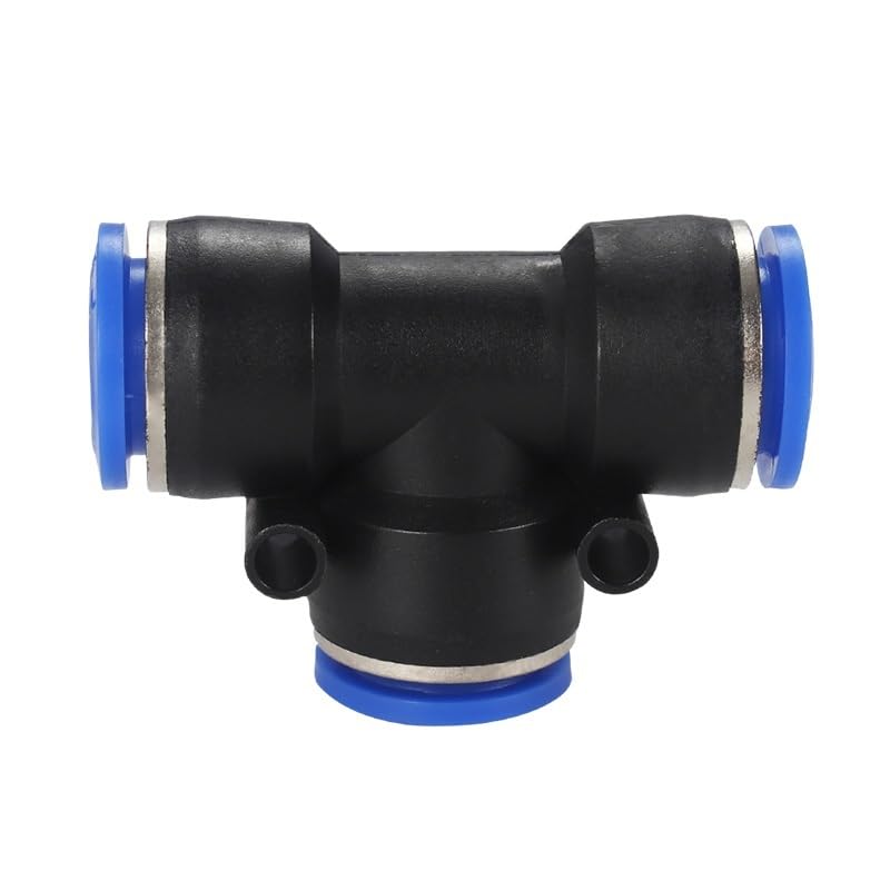10 Piezas de Accesorios neumáticos for Tubo en T de 4 mm, 6 mm, 8 mm y 10 mm, Conector rápido de plástico Tipo T de 3 vías, Bloqueo Deslizante, 3 vías en Forma de T(PE-6)