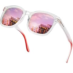 A10-clear Red Frame Pink Mirrored Lens