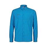 Bolsillo en el pecho. Mammut Lenni Camisa de Manga Larga para Hombre, Unzutreffend, Verano, Hombre, Color Gentian-Titanium, tamaño XX-Large