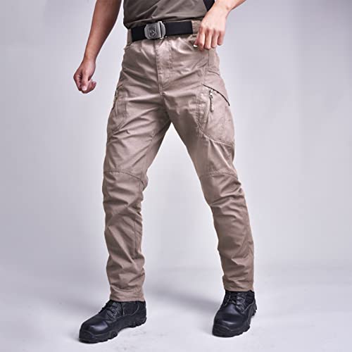 OIOLOYJM Military Cargo Pants for Men Hiking Relaxed Fit Work Waterproof Stretch Tactical Lightweight Outdoor Travel Pant