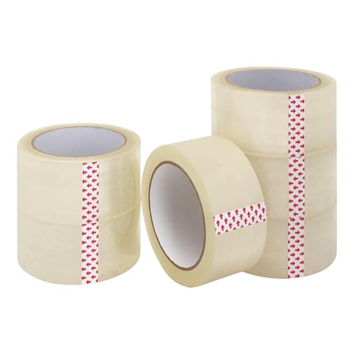 EXERZ Klares Verpackungsband 6er Pack – 48mm x 66m starke transparente Klebebandrollen – Langlebiges Klebeband zum Verschließen von Kartons, Umzug, Lagerung, Büro & Versand EXERZ Klares Verpackungsband 6er Pack – 48mm x 66m starke transparente Klebebandrollen – Langlebiges Klebeband zum Verschließen von Kartons, Umzug, Lagerung, Büro & Versand