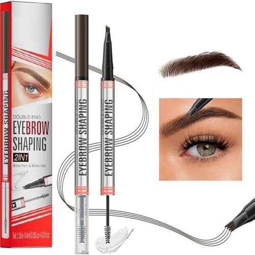 Lápiz de cejas de doble punta -Líquido para dar forma a las cejas Crema para estilizar las cejas Impermeable y a prueba de sudor Mantiene tu maquillaje sin desvanecerse Congela rápidamente