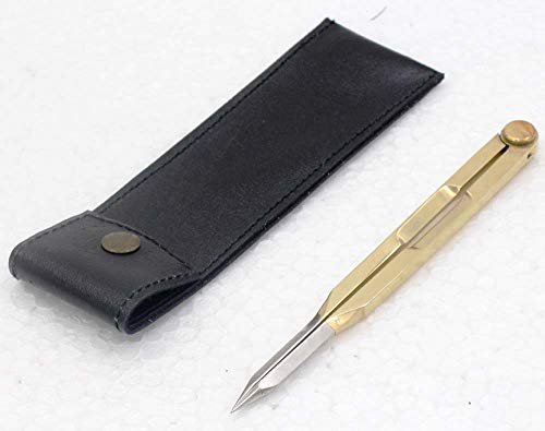 RII Nautical Brass Navigation Divider, Straight Navigation Divider (Small) for Maritime & Naval, Antique Geometry Drafting Compass, Geometry Drafting Compass Professional Work with Leather Case