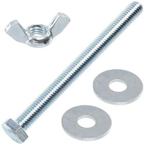 AERZETIX - Juego de 10 tuercas de mariposa M8 + 20 arandelas planas anchas M8 + 10 pernos de cabeza hexagonal M8x90 mm - acero