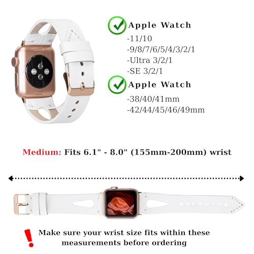 Image of Leather Bands Compatible with Apple Watch Band 40 mm 38 mm 41 mm 42 mm 44 mm 45 mm 46 mm 49 mm Band For Women Straps For Men Handmade Crazy Horse Full Grain Genuine Leather Strap for iWatch Series 11 10 9 8 7 6 SE 3 2 1 Ultra 3 2 1