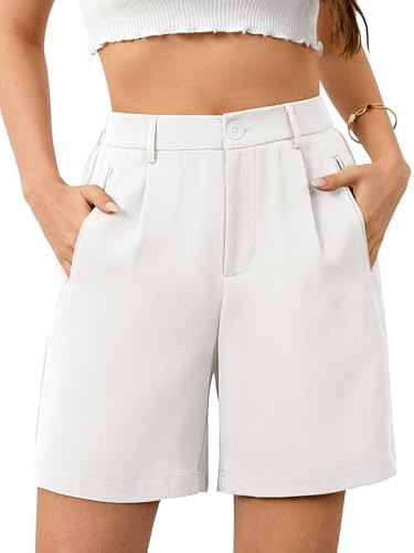 Eddoyee High Waisted Bermuda Wide Leg Tailored Shorts for Women D...