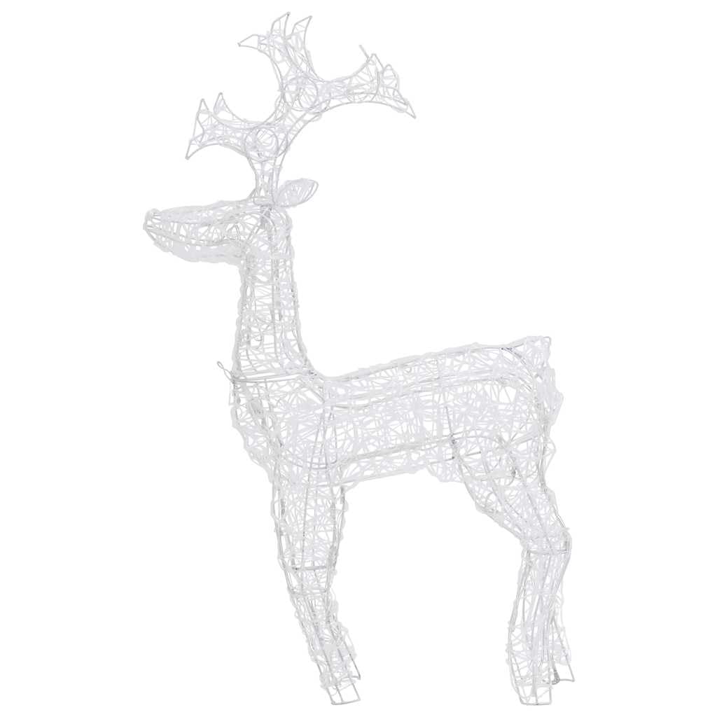Juego de 2 figuras decorativas navideñas de reno de 100 cm, acrílico luminoso, con 90 ledes, luz blanca cálida, para interior y exterior, resistente a la intemperie