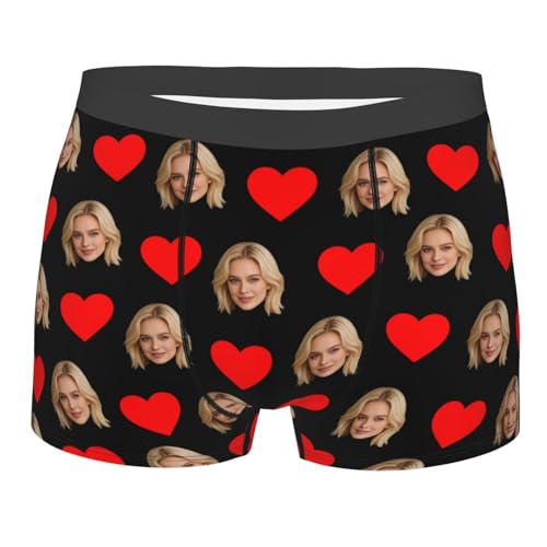 Calzoncillos tipo bóxer personalizados para hombre, ropa interior con foto personalizada con cara, calzoncillos tipo bóxer para novio, marido, día de San Valentín, aniversarios, bodas, regalos de