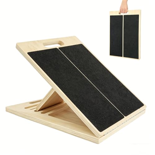 Tabla inclinada de madera ajustable para ejercicios de pantorrilla miniatura 1
