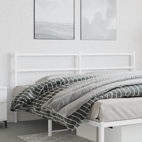 LLEZKBR Camas y accesorios-Cabeceros y estribos-Cabecero de metal blanco 193 cm- Camas y accesorios-Cabeceros y estribos
