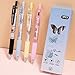 MOZXIRZ 4 Pcs Cute Butterfly Retractable Pens Gel Pens Aesthetic Pens 0.5mm Black Writing Pen Office School Pen Women Girls Men Boy (4Pcs Butterfly)