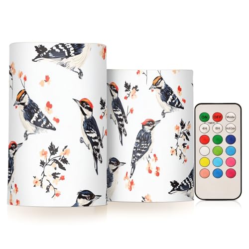 Beauty Downy - Juego de 2 velas sin llama blancas con cambio de color para votivas de 4 y 5 pulgadas