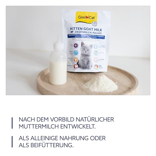 GimCat Kitten Goat Milk - Ziegenmilchpulver als Alleinfutter für Katzenbabys bis zum 2. Monat - 1 Beutel (1 x 200 g)
