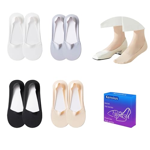 Image of 4pairs No Show Anti-Slip Ice Silk Socks Invisible Breathable Socks Low Cut Liner Hidden Sock for Women