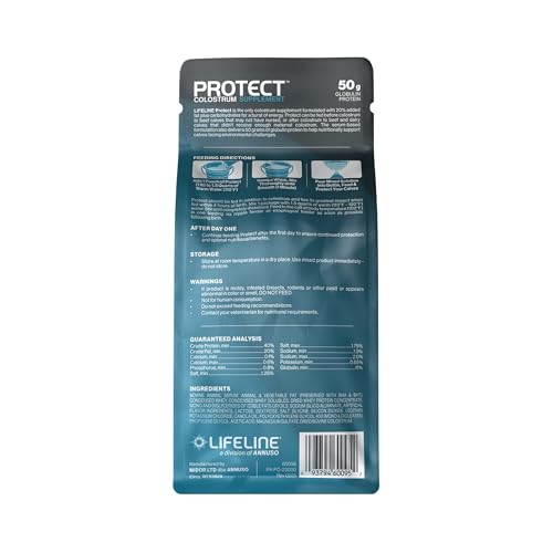 Image of ANNUSO LIFELINE Protect Colostrum Supplement for Calves, 1lb Bag - 50g Globulin Protein per Feeding - 20% Added Fat and Carbohydrates - Immune and Energy Support for Newborn Calves