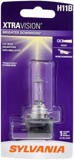 SYLVANIA - H11B XtraVision - Bombilla halógena de alto rendimiento para faros delanteros, luz alta, luz baja y bombilla de repuesto antiniebla