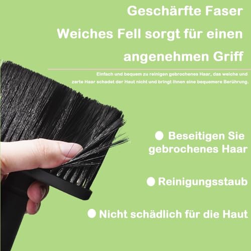 3 Stück Friseur Zubehör Set, Nackenpinsel, Friseur Haarpinsel, Haarreinigung, mit Haarschnitt Friseurumhänge, Professionelles Haarstyling und Reinigung für den Salon, Schwarz