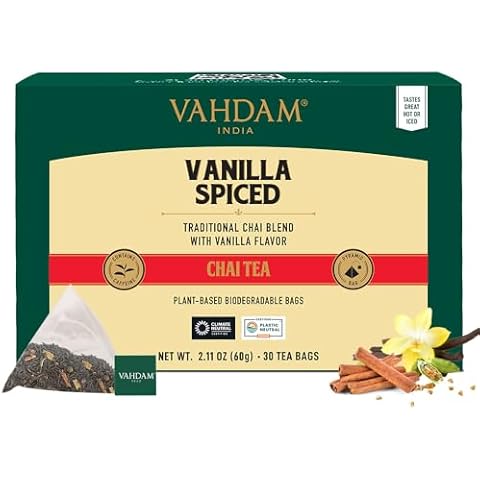 VAHDAM, Vanilla Spiced Masala Chai Tea Bags Cover