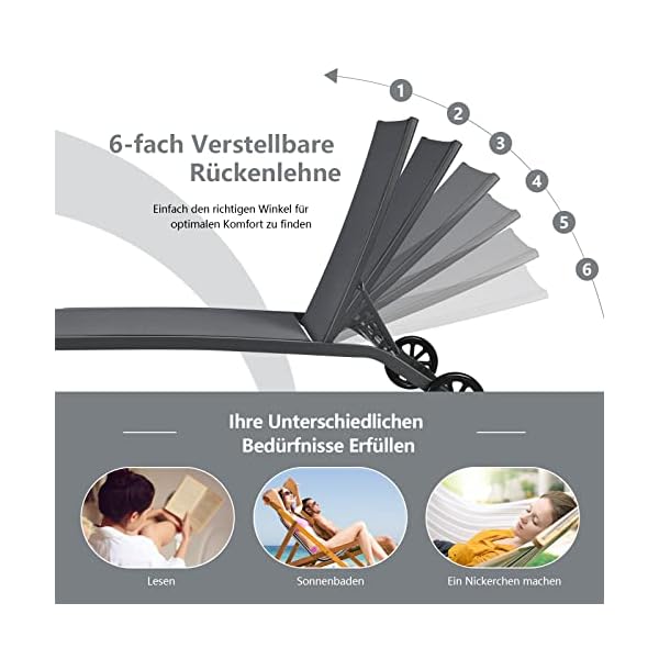 COSTWAY Sonnenliege Stahl & Textilene