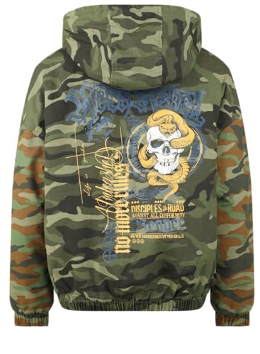 Rock Rebel by EMP Damen camouflage Übergangsjacke mit Print und Patches S