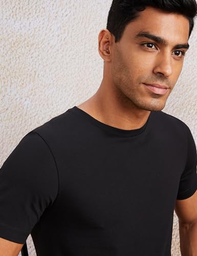 Image of Amazon Brand - Symbol Men's Solid Cotton T-Shirt | Pack of 3 | Round Neck | Half Sleeve | Plain-Regular Fit (Available in Plus Sizes)