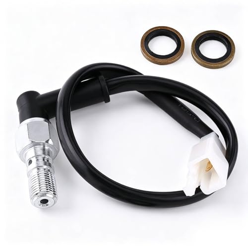 Universeller hydraulischer Bremsdrucklichtschalter für Motorrad, Bremskupplungsdruckschalter für Rücklicht mit Unterlegscheiben für (M10 x 1,25 mm)