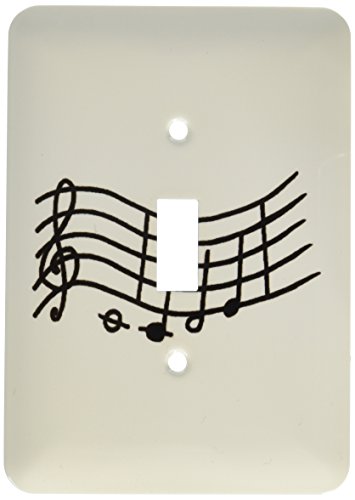 Interrupteur à baïonnette multicolore 3dRose motif notes de musique anti-traces - 2