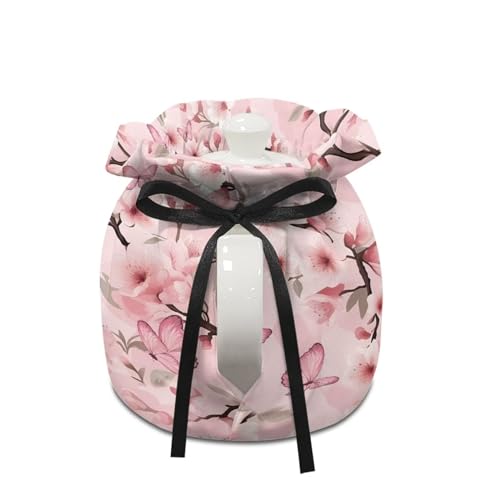 Image of Pink Cherry Blossom Tea Pots Cosy Cotton Tea Cosy for Teapots Dust Cover Breakfast Insulation Lid Warmer Tea Cosy Kitchen Coffee Table Decorative Accessories