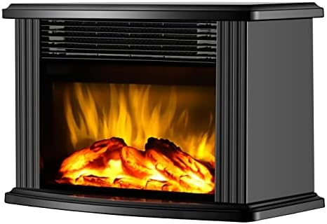DONYER POWER 14" Mini Electric Fireplace Tabletop Portable Heater, 1500W, Black Metal Frame,Room Heater,Space Heater