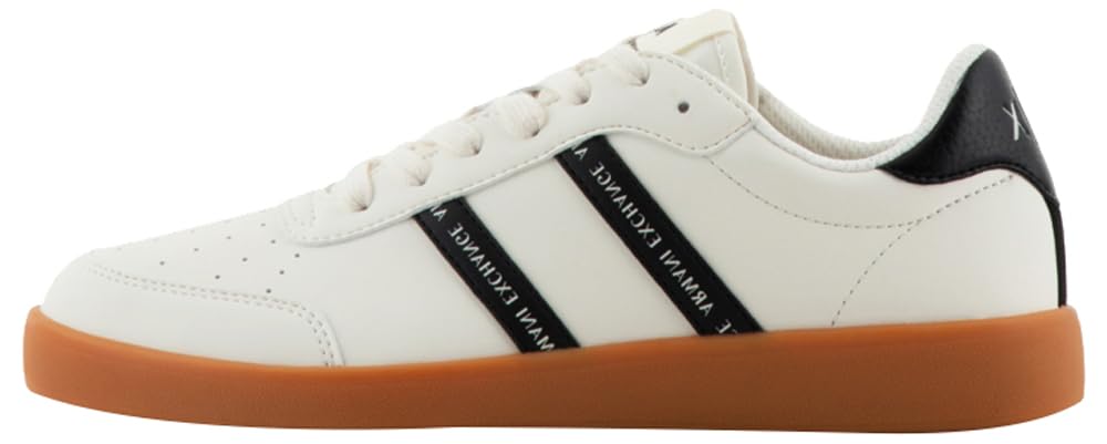 Armani Exchange Mujer Off White Black Zapatillas Berlín Para Con Logotipo De Doble Banda, 35.5 Eu