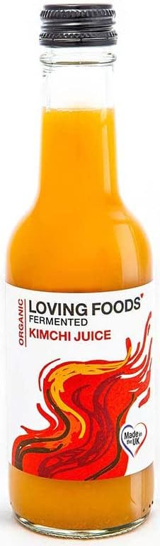 Loving Foods *Organic & Made in the UK* Classic Kimchi Juice (250ml) Raw, Unpasteurised & Bursting with Beneficial Live Bacteria (1 x Bottle)