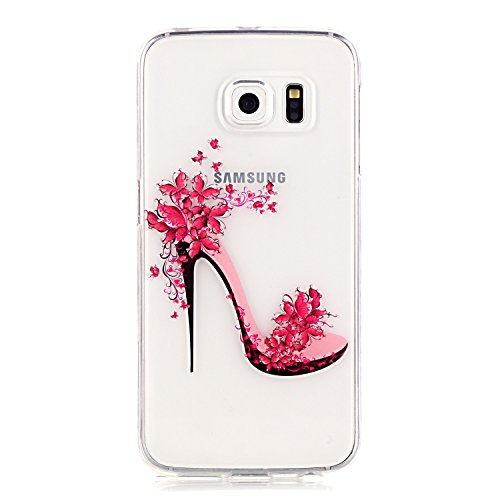 UCLL S6 Edge Case, Glaxy S6 Edge Stunning Soft Clear Cover, Fashion High-heel Design Case for Samsung Galaxy S6 Edge with a Screen Protector