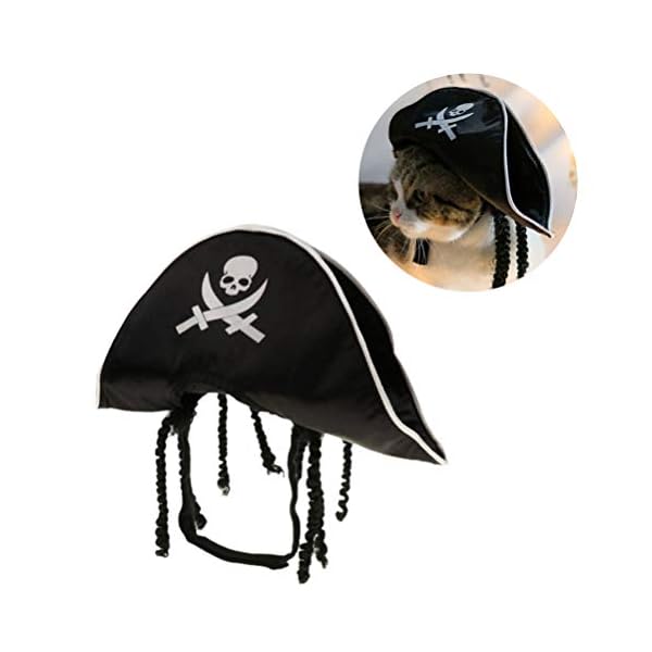 Amosfun pet pirate hat dog cat captain cap halloween pirate cosplay costume halloween party hat dress up costume accessories - image 4