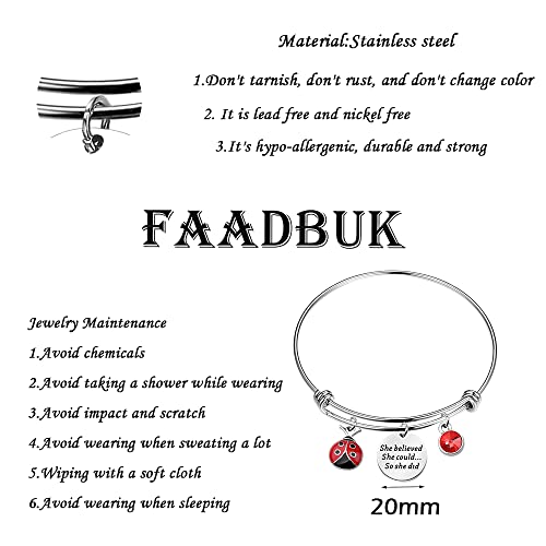 FAADBUK Ladybug Bracelet Ladybug Lover Gift She Believed She Could So She Did Inspiration Gift for Her2