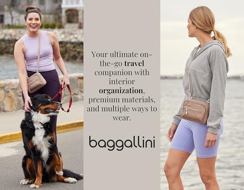 Baggallini Triple Zip Small Crossbody Bag for Women - 8x6 inch Convertible Fanny Pack Belt Bag - Lightweight Water-resistant - Image 3