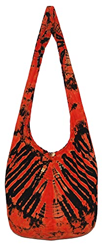 Image of TIE DYE Bohemian Hipster Hobo Boho Hippie Crossbody Bag Purse Black Tone 39 inch