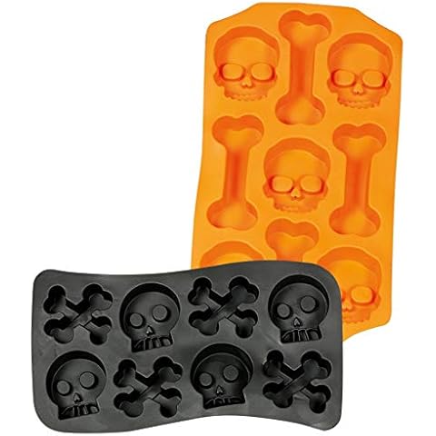1 Ice Cube Mould Tray Assorted Skull and Crossbones Halloween Party Decoration Cover
