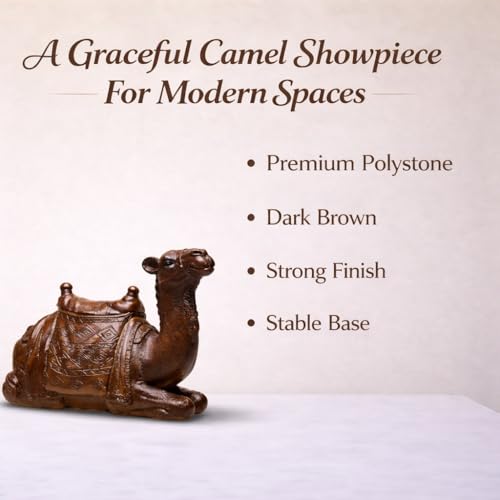 Image of ARMONIA Premium Camel Showpiece for Home Decor | Polystone Antique Dark Brown Rajasthani Camel Figurine Statue |Decorative Animal Sculpture for Living Room,Office Desk |Gift Item for Housewarming 17cm
