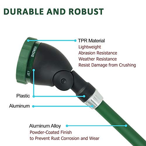 Floriax Watering Wand With Rotating Head Heavy Duty 24 Inch Ergonomic Sprayer Wand With Trigger Adjustable Spray Garden Hose Nozzles Hanging Basket Wand With Flow Control, No Assembly Required Wand #TOP3