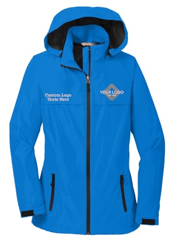 INK STITCH Women L333 Custom Embroidery Add Logo Texts All In One Waterproof Jackets - Direct Blue (L)