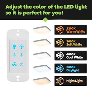 Homewerks 7148-01-AX Smart Bathroom Fan with Alexa Voice Assistant Color Changing LED Light and Bluetooth Speakers 110 CFM 1.5 Sones